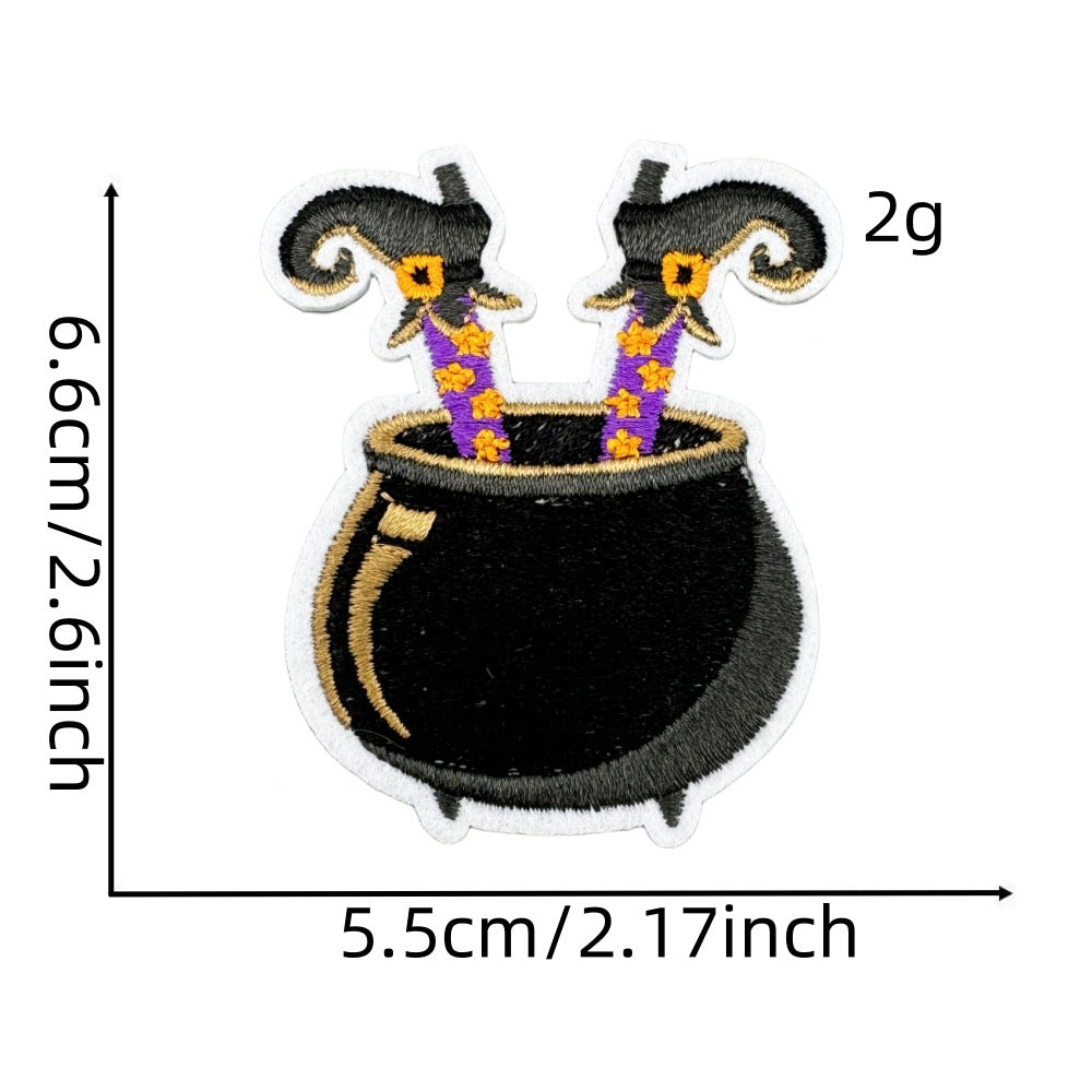 Wholesale Polyester Iron On Embroidered Patches  Pumpkin Ghost Black Series Home Decor Accent