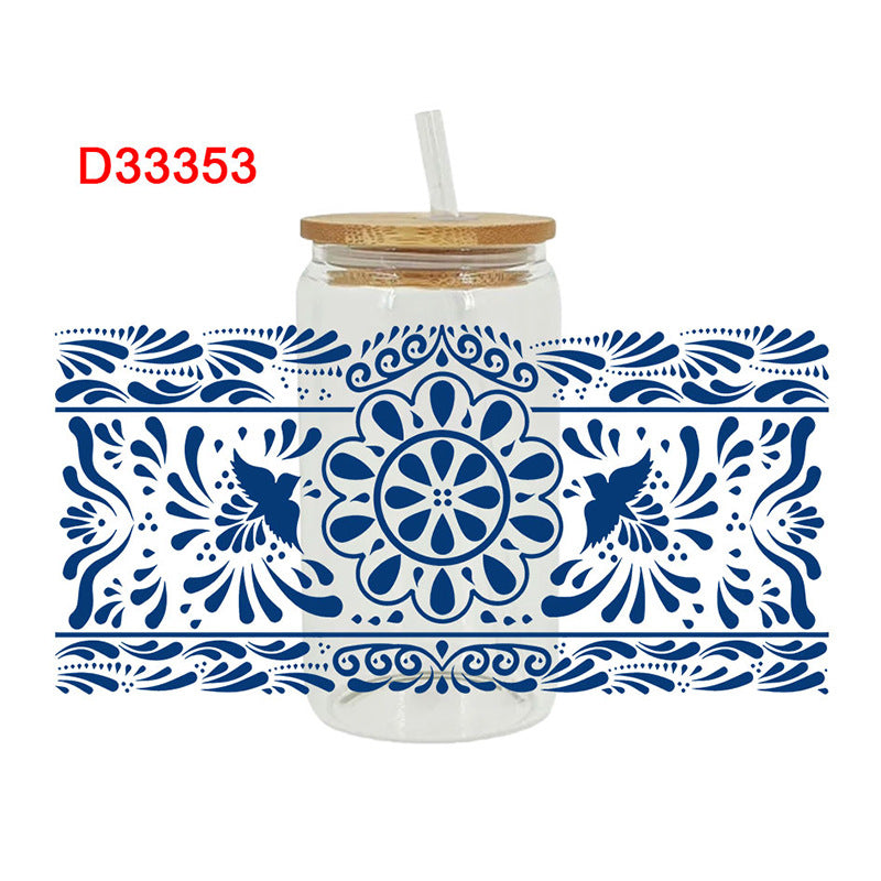 Wholesale  Simple solid color pattern 16oz Cup UV DTF Wraps