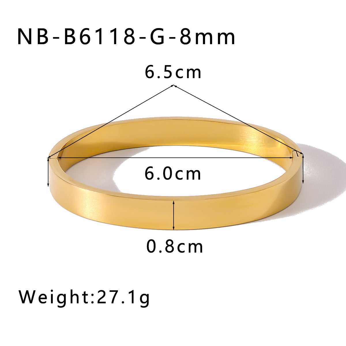 Wholesale Fashion Simple Vacuum Gold-plated Spherical Buckle Hand-polished Simple High-grade Plain Ring Bracelet