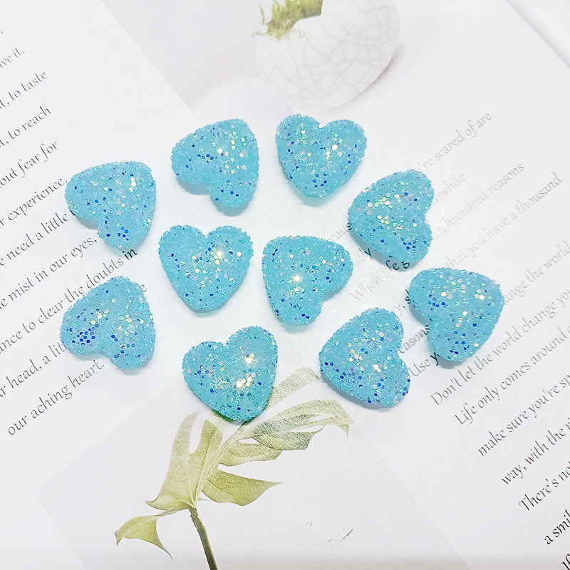 Wholesale Sequined heart-shaped straight hole Acrylic Beads