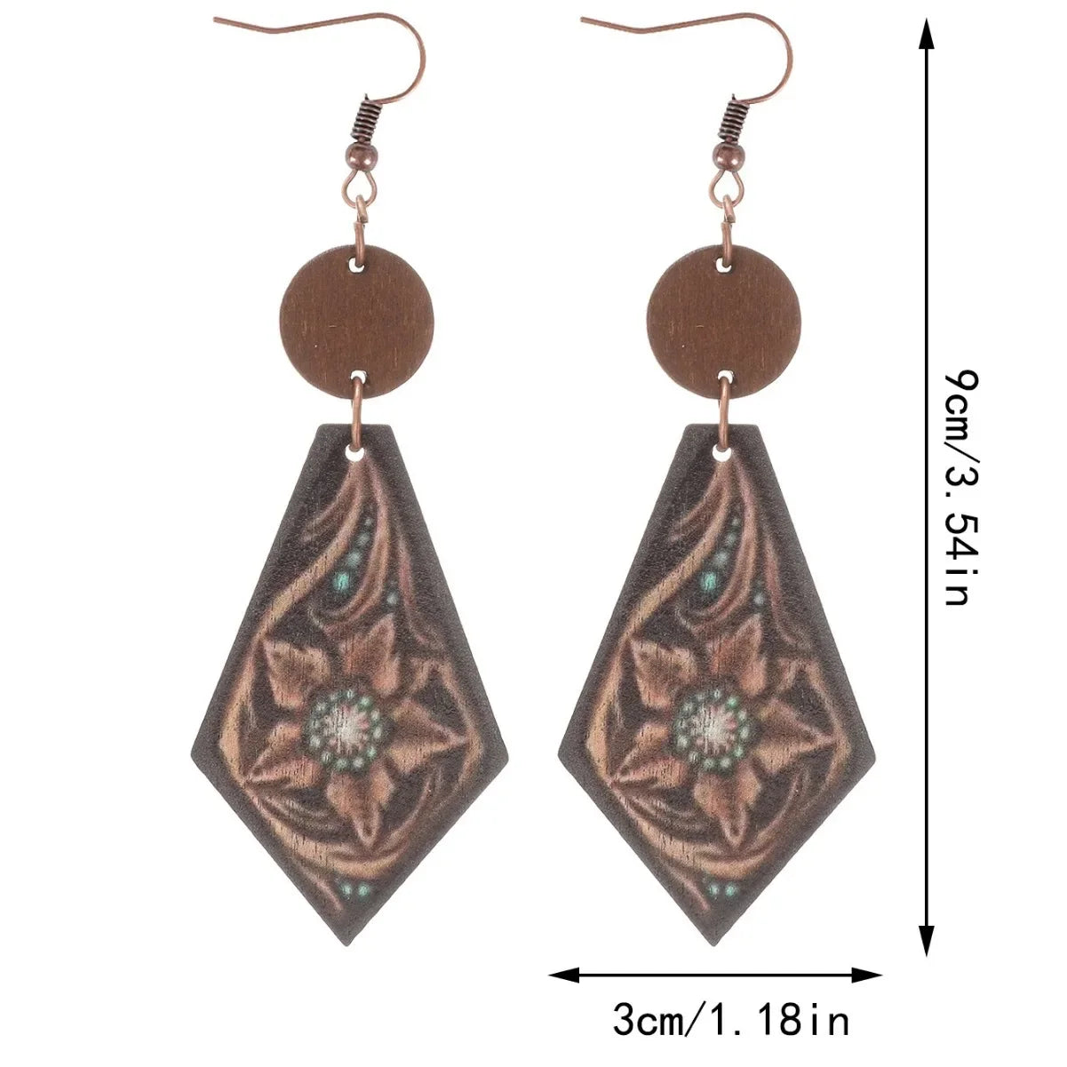 Wholesale cactus sheep head pattern irregular shape wooden earrings