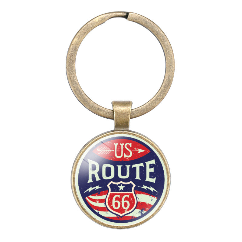 Wholesale of New Highway Flying Road Retro Alloy Keychains