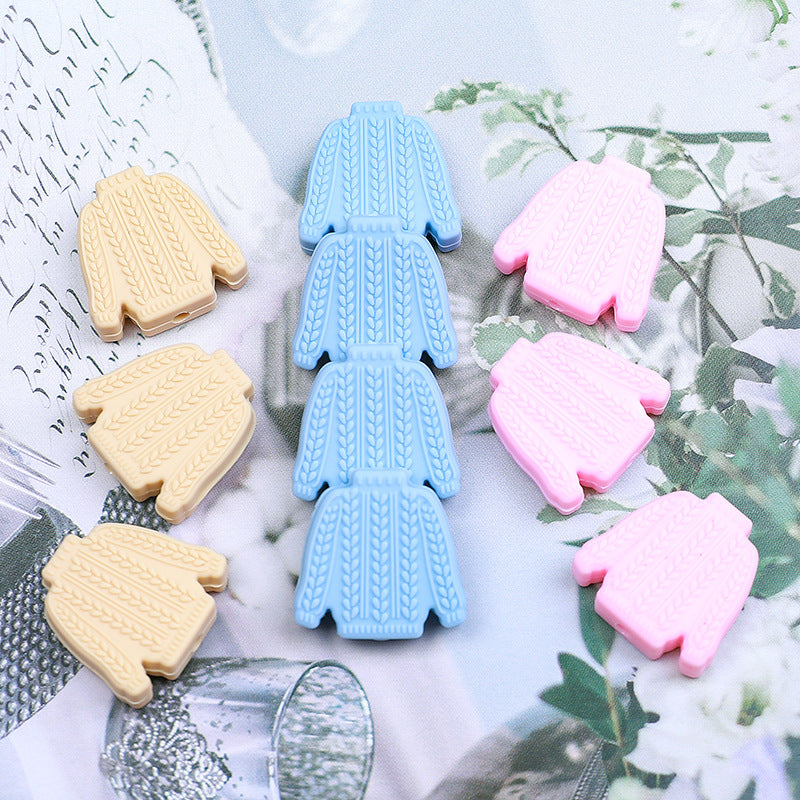 Wholesale 30pcs cartoon sweater silicone beads