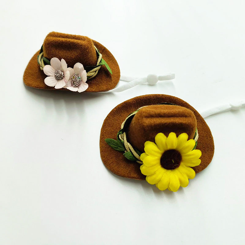 Wholesale Factory new western cowboy hat felt hat pet hat cat hat birthday party hat pet hat