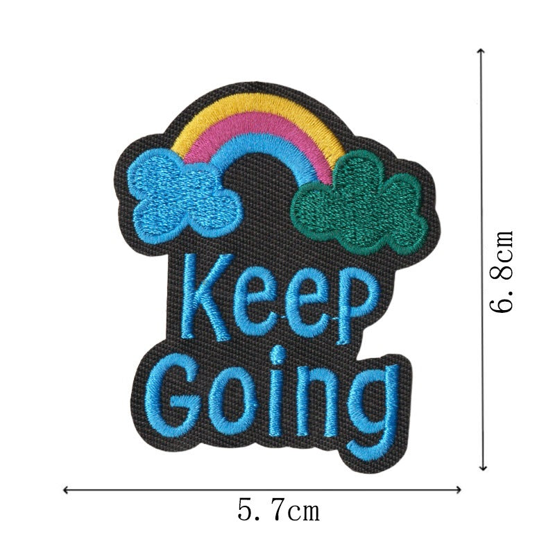 Wholesale Colorful Embroidered English Letter Square Patches Set Of 9 Heat Activated Appliques For Clothing Bags Towels DIY Accessory