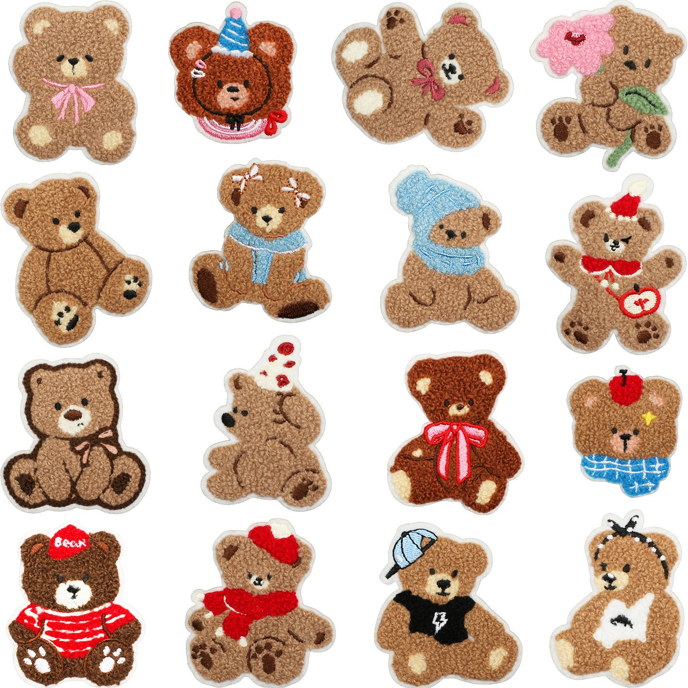 Wholesale Plush cartoon cute bear embroidery DIY Patches