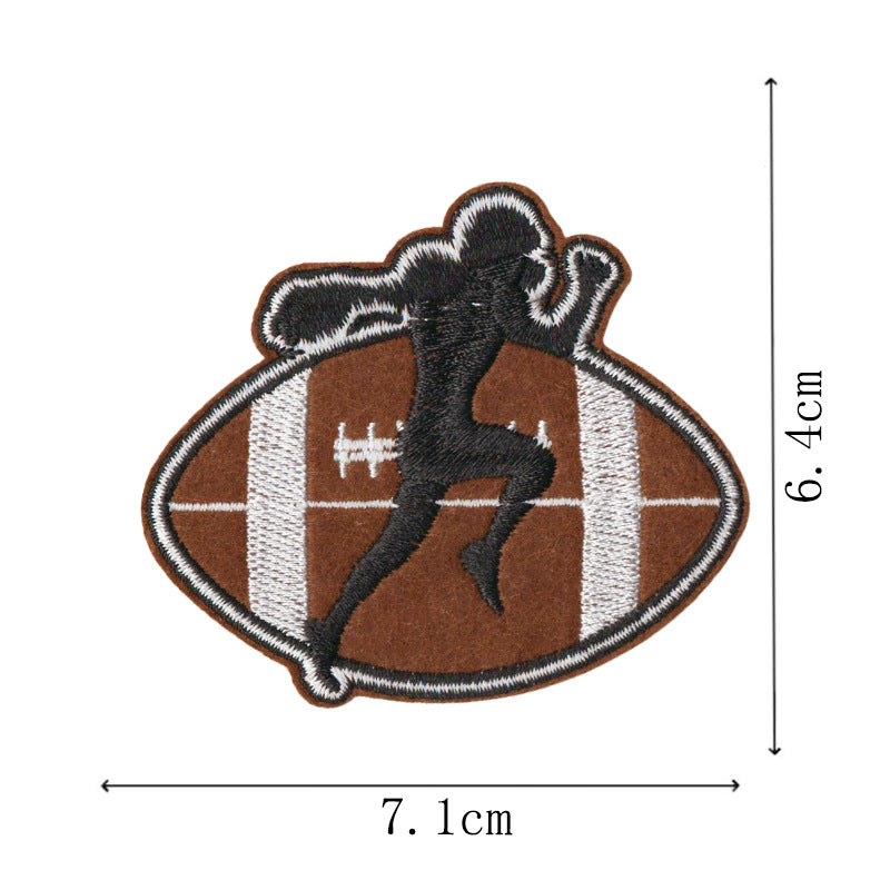 Wholesale Cartoon Rugby Leopard Print Embroidery Cloth Patch
