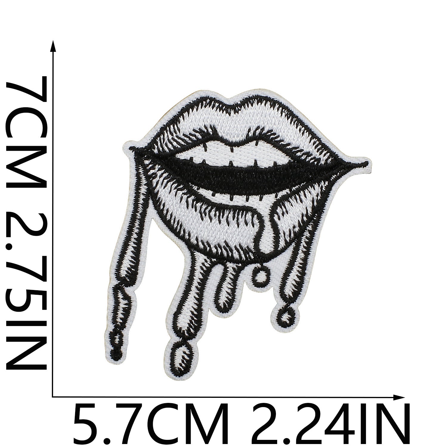 Wholesale Iron On Embroidered Patch Set Love Lips Lightning Black White Flowers Trendy Fashion Clothing Decoration Gift Resale