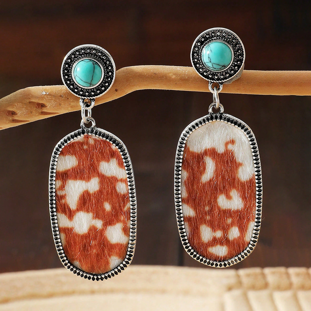 Wholesale Retro Western style turquoise earrings