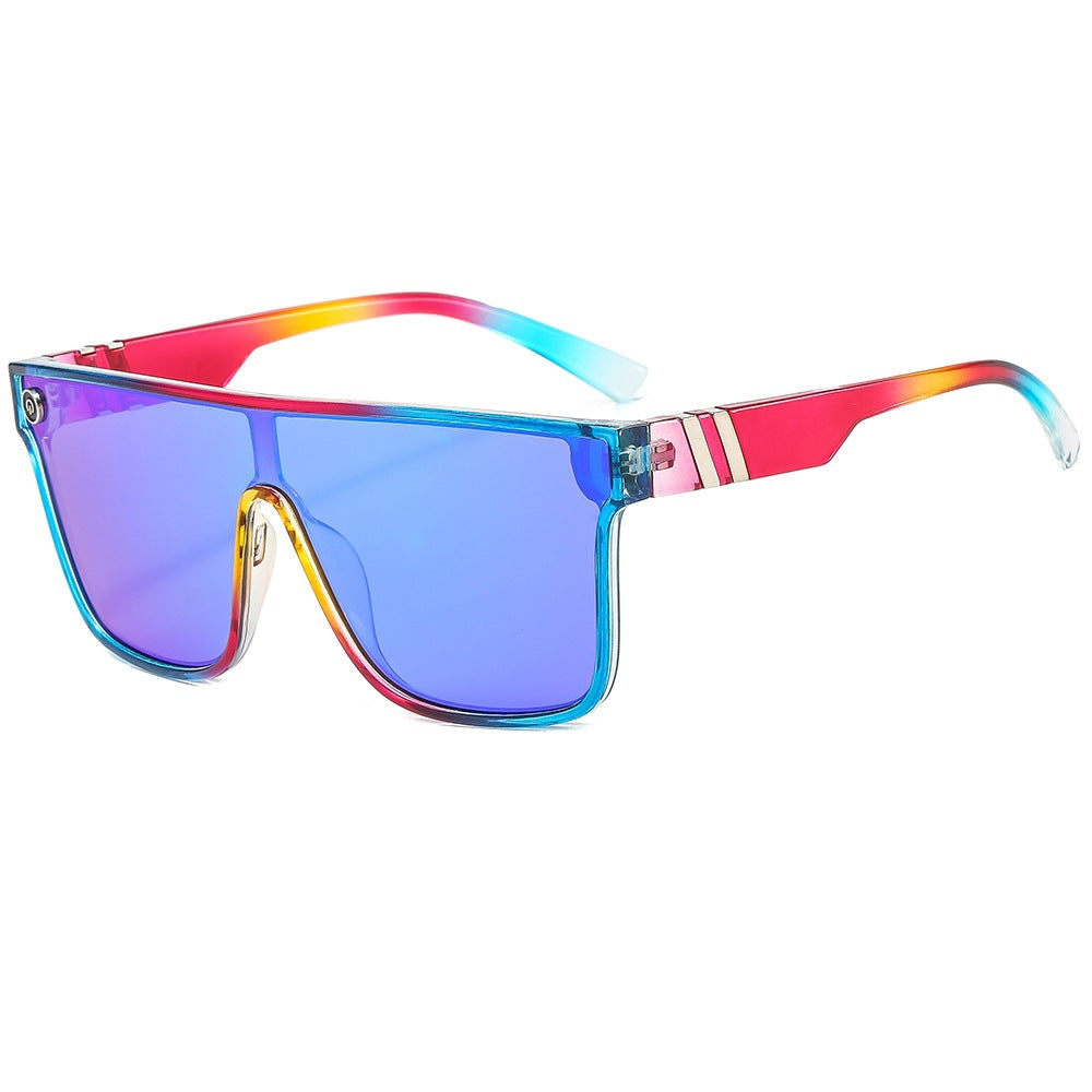 Wholesale Siamese Large Frame Colorful PC Sunglasses