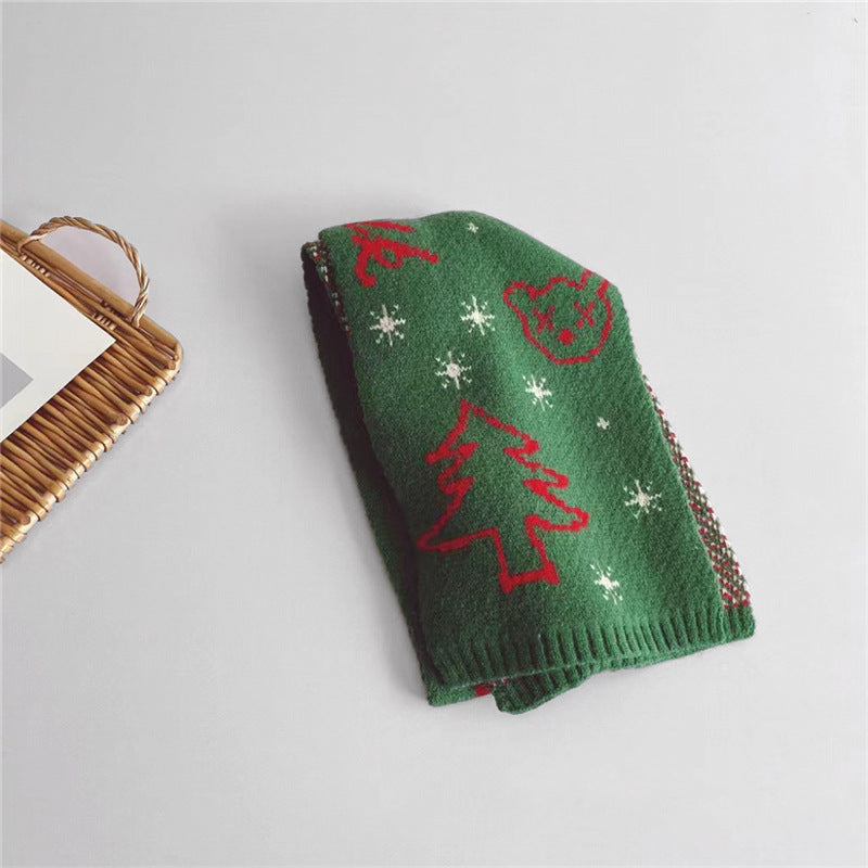 Wholesale Autumn and Winter Children's Christmas Knitted Scarf