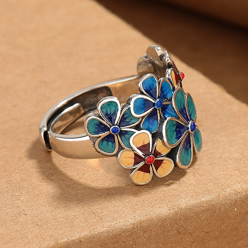 Wholesale Vintage Flower Adjustable Ring