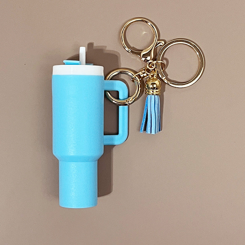 Wholesale ice cup can hold lipstick tassel pendant Mini Tumbler Cup Keychains