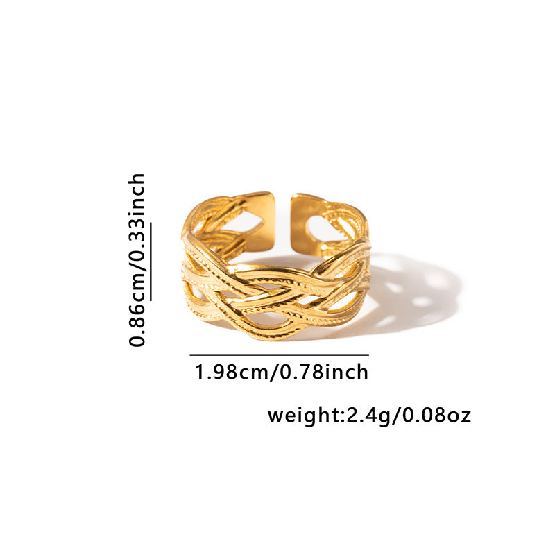 Wholesale Titanium Steel Gold Men' s and Women' s Luxury Adjustable Ring