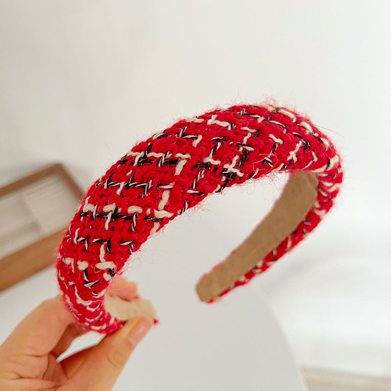 Wholesale Autumn and Winter Christmas Red Sponge Wide-brimmed Headband