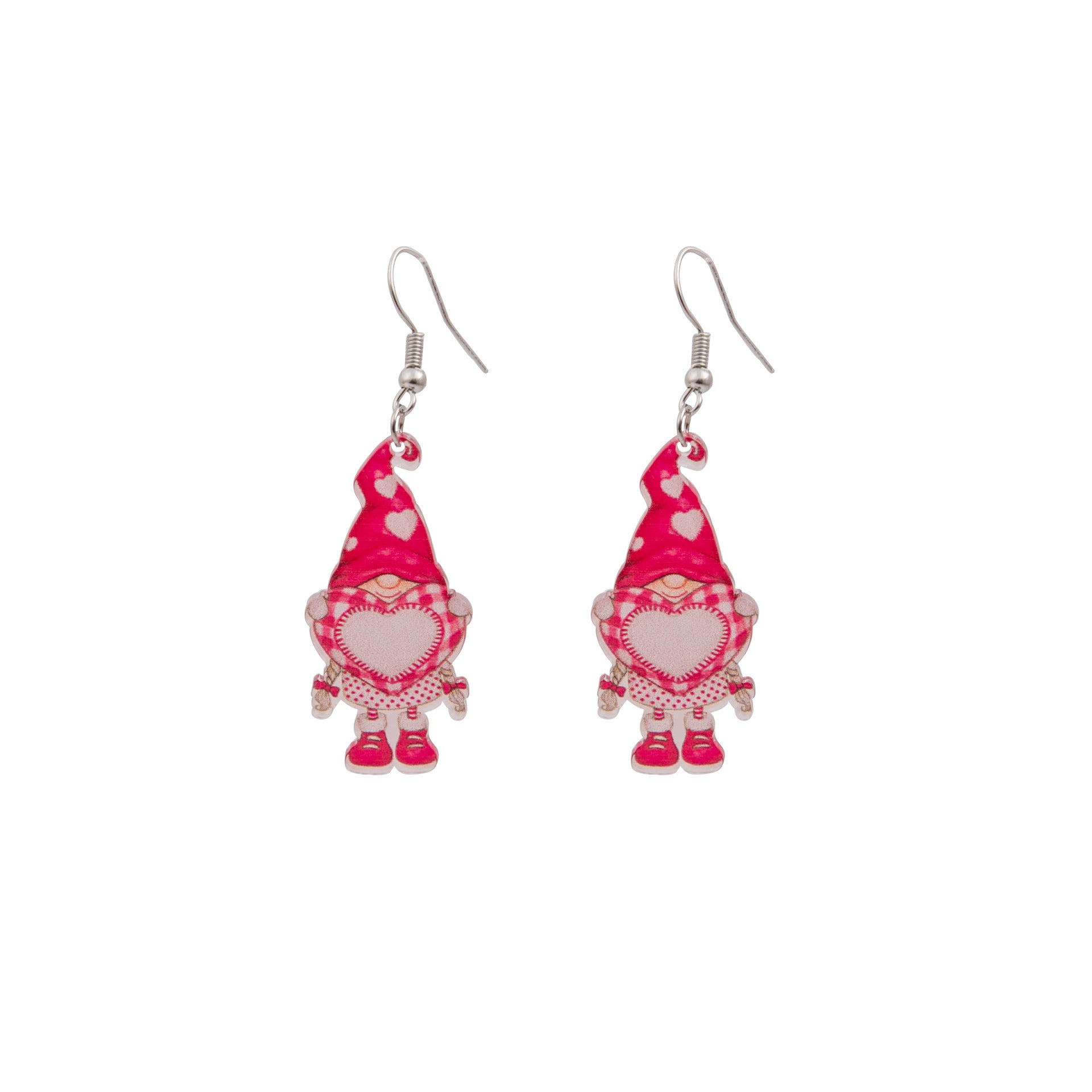 Wholesale  Valentine' s Day Pink Dwarf Flamingo Letter Earrings