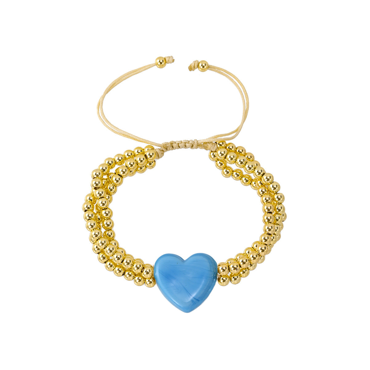 Wholesale Liuli heart-shaped peach heart multi-layer bead weaving bracelet