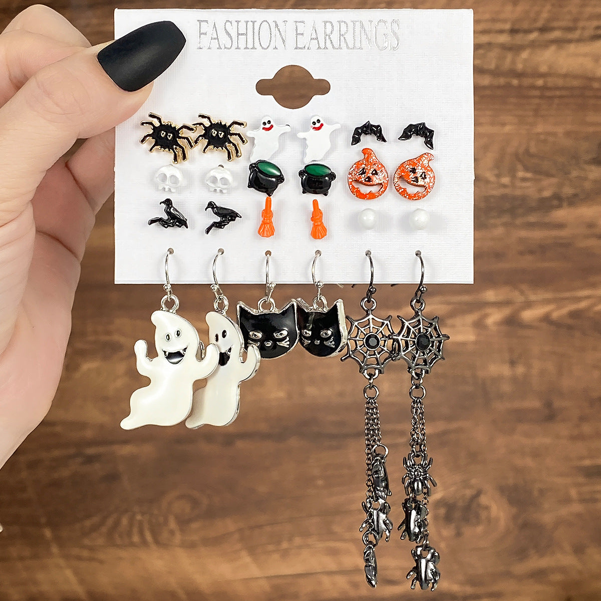 Wholesale Oil Drop Halloween Earrings Set