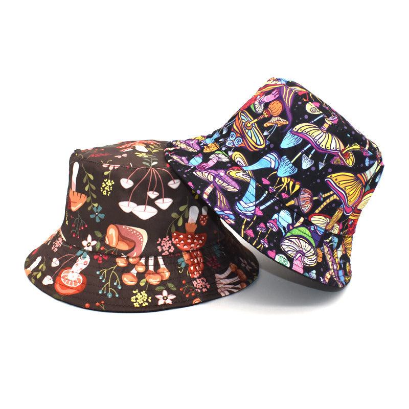 Wholesale Colorful Mushroom Pattern Foldable Outdoor Bucket Hat