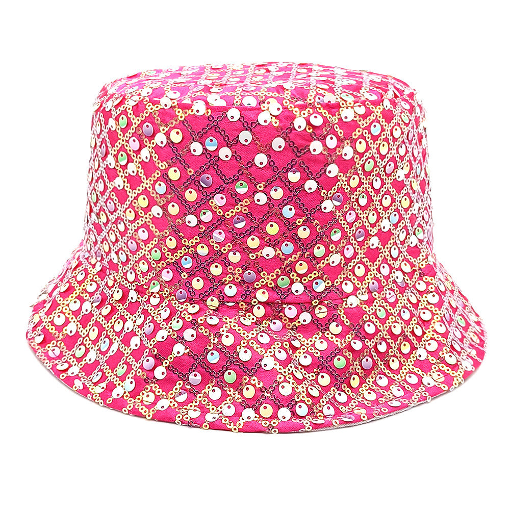 Wholesale Sun visor sequined small basin hat diamond bucket hat fisherman hat