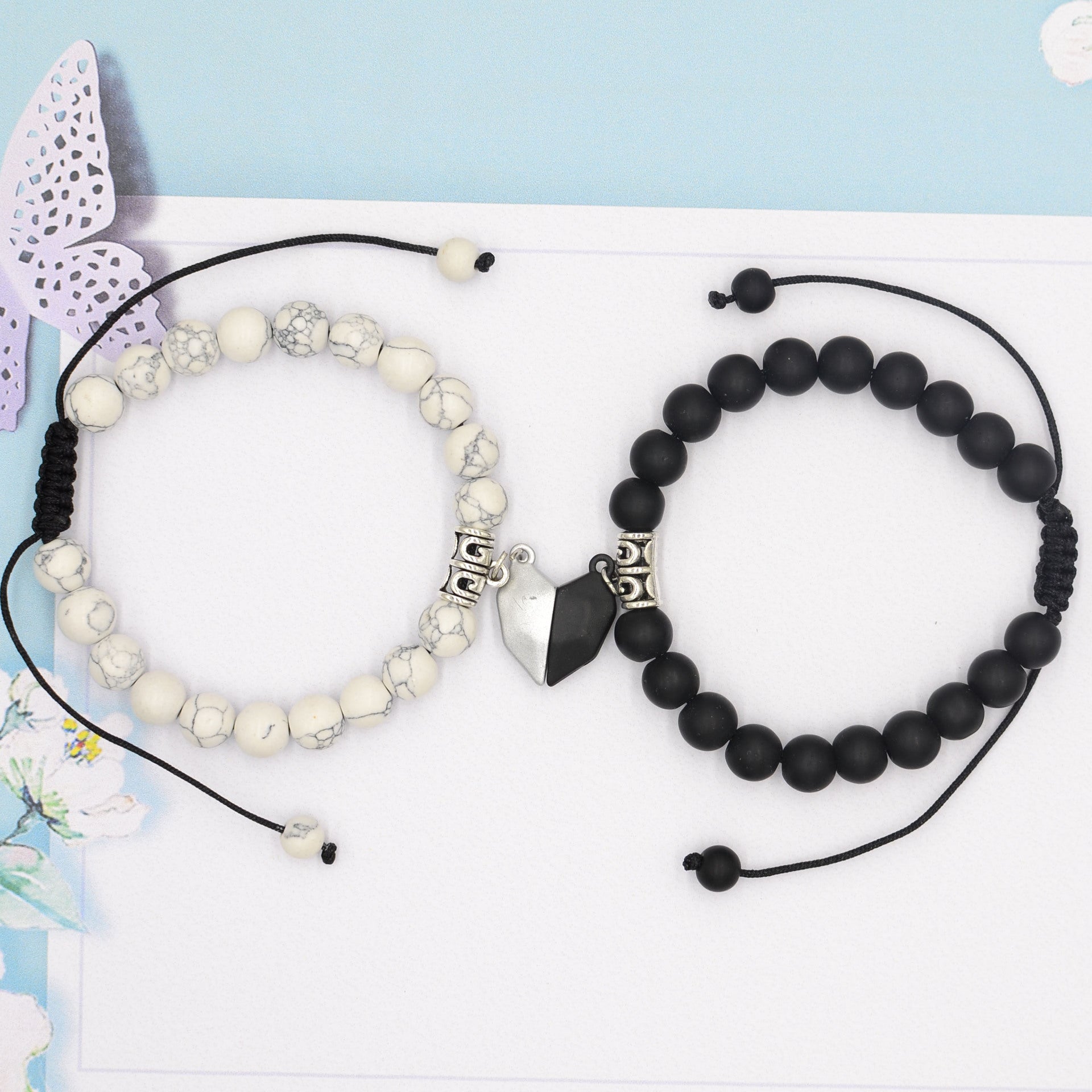 Wholesale Couple Bracelet Suction Stone Pair of Black Red Rope Love Bracelet