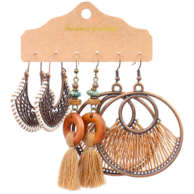 Wholesale Boho Vintage Long Tassel Earrings