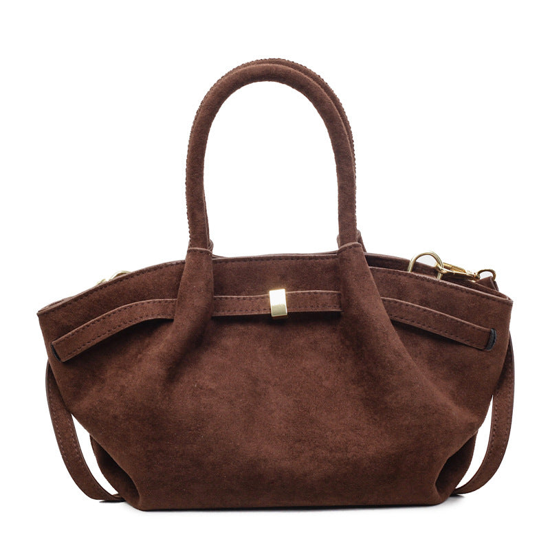 Wholesale Retro PU leather large capacity frosted handheld tote bag shoulder crossbody bag