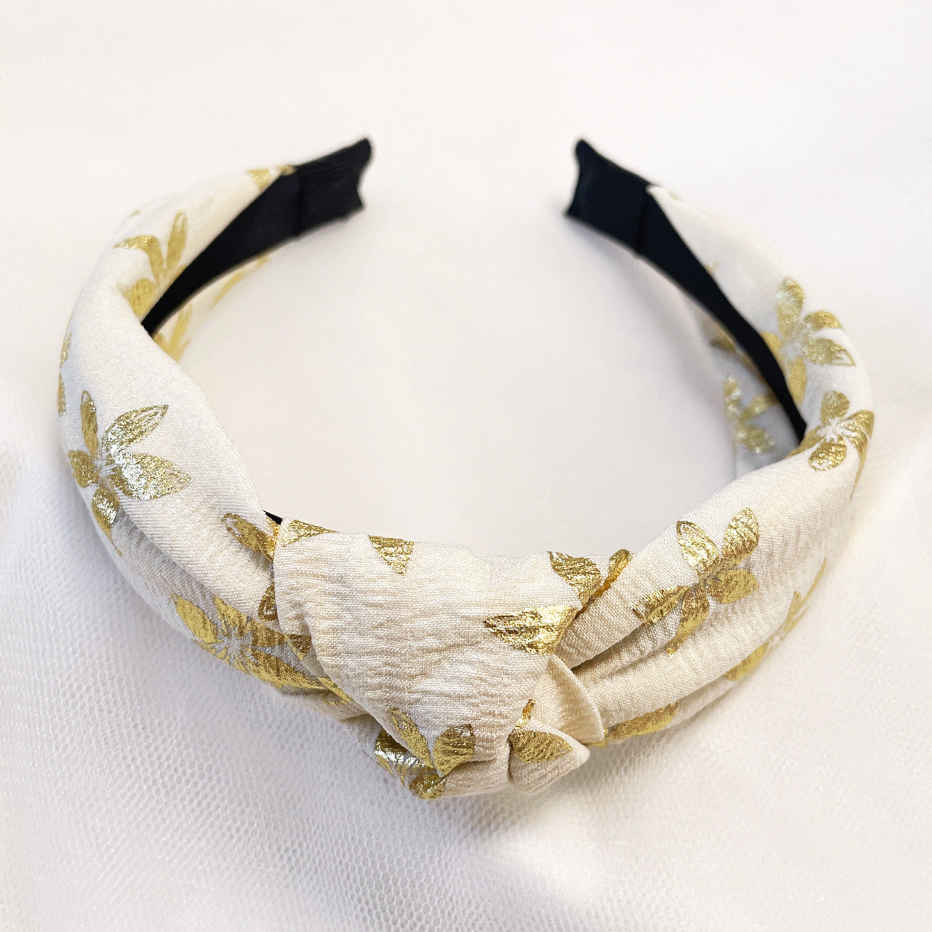 Wholesale Fabric flower cross knot wide edge sweet headband