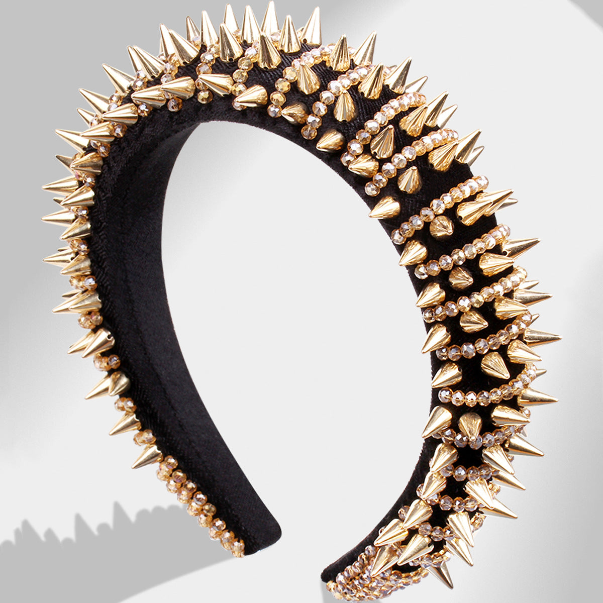Wholesale Ice Baroque Rivet Sponge Headband