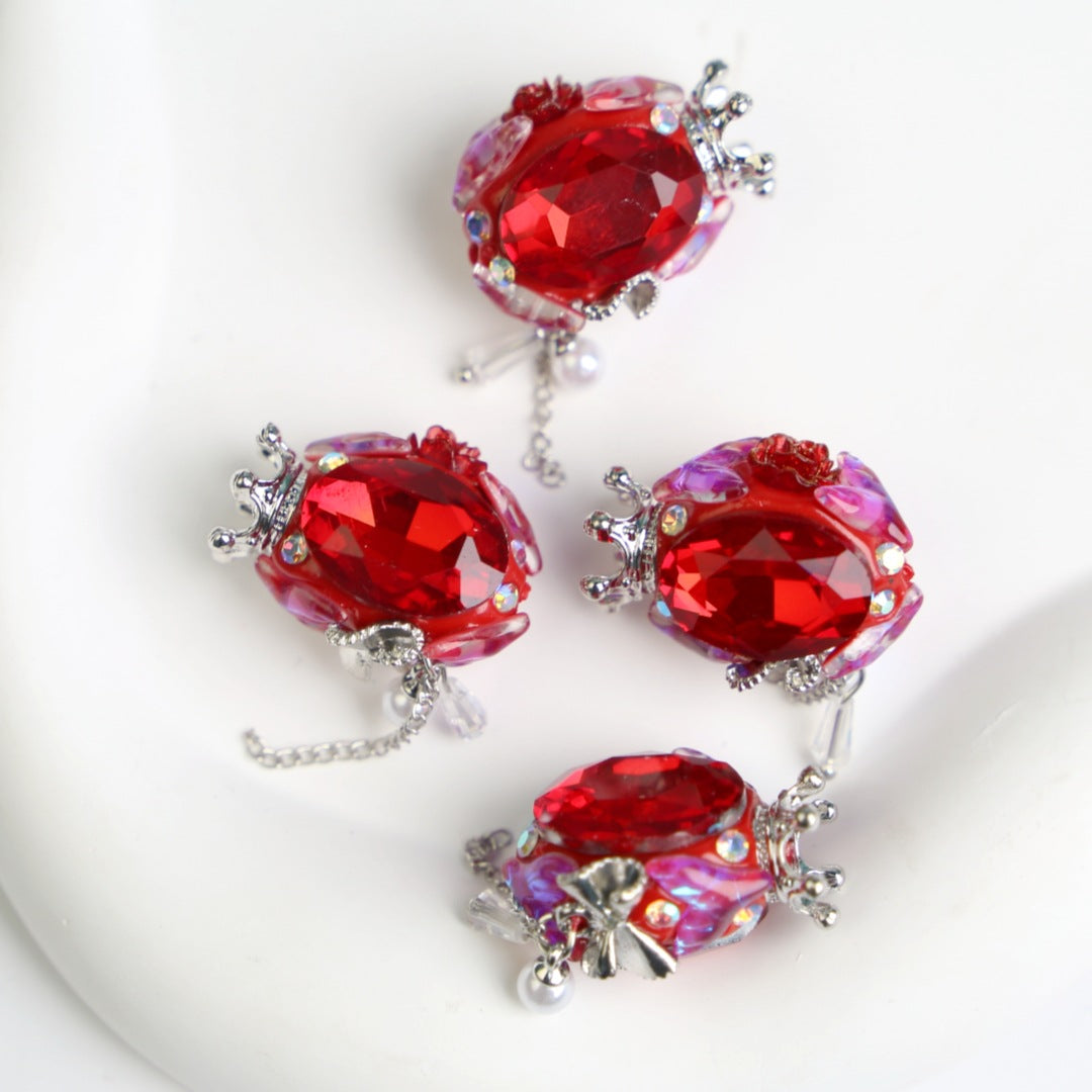 Wholesale Crown Elliptical Soft Pottery Straight Hole Beads