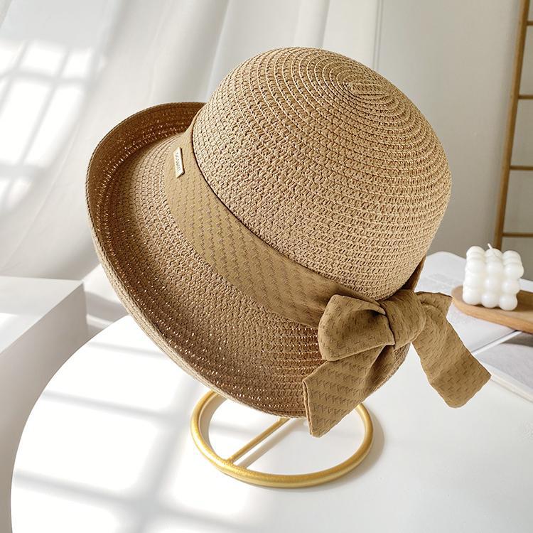 Wholesale Straw Hat Sun Protection UV Protection Sun Visor Bow Bucket Hat