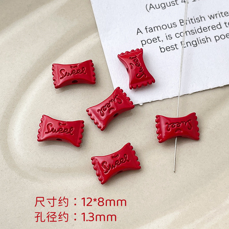Wholesale 10pcs Dopamine Christmas Series Colorful Love Gift Box Beads