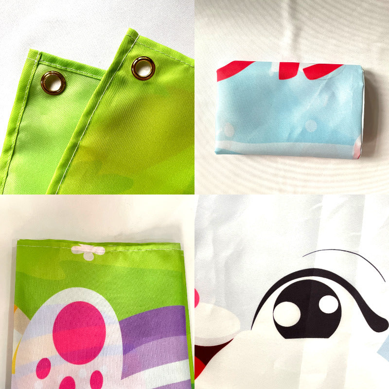 Wholesale Easter Decorations Egg Bunny Flag Background Cloth