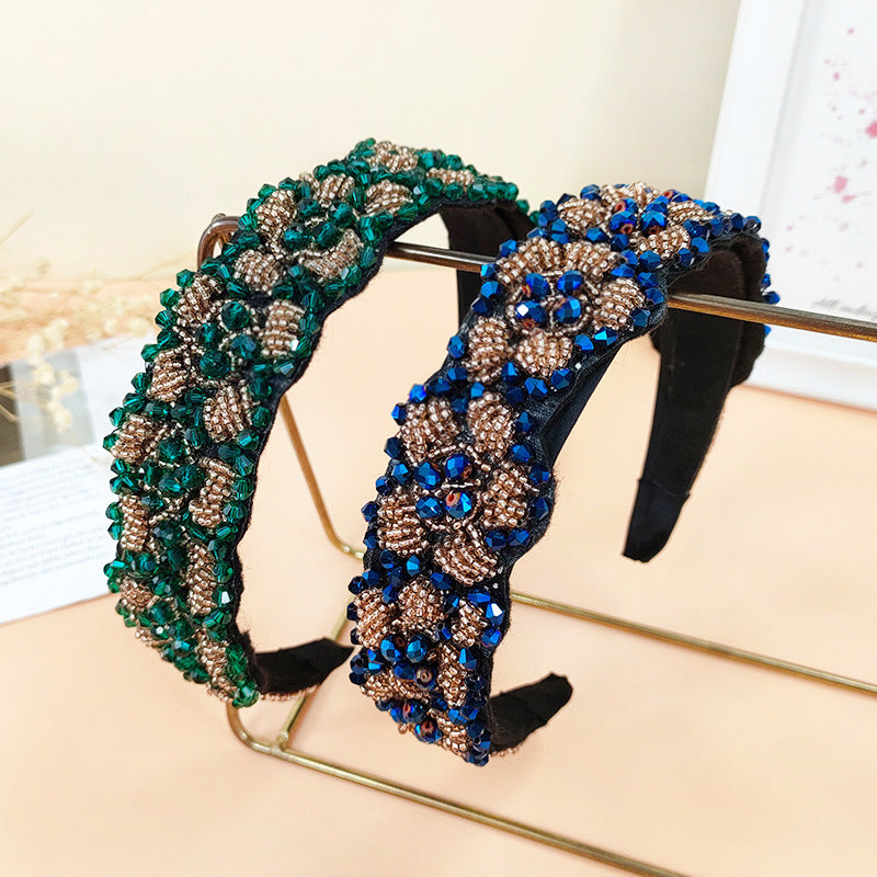 Wholesale Crystal Braided Wide-brimmed Headband