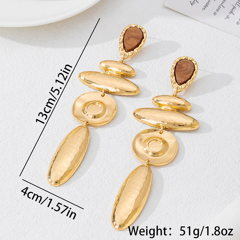 Wholesale Geometric Irregular Texture Design Alloy Earrings Electroplated Finish Women S Jewelry Accessory Boutique Resale