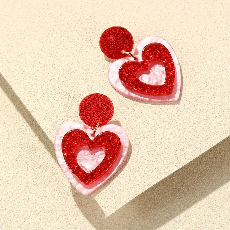 Wholesale Valentine's Day love earrings double layer love earrings