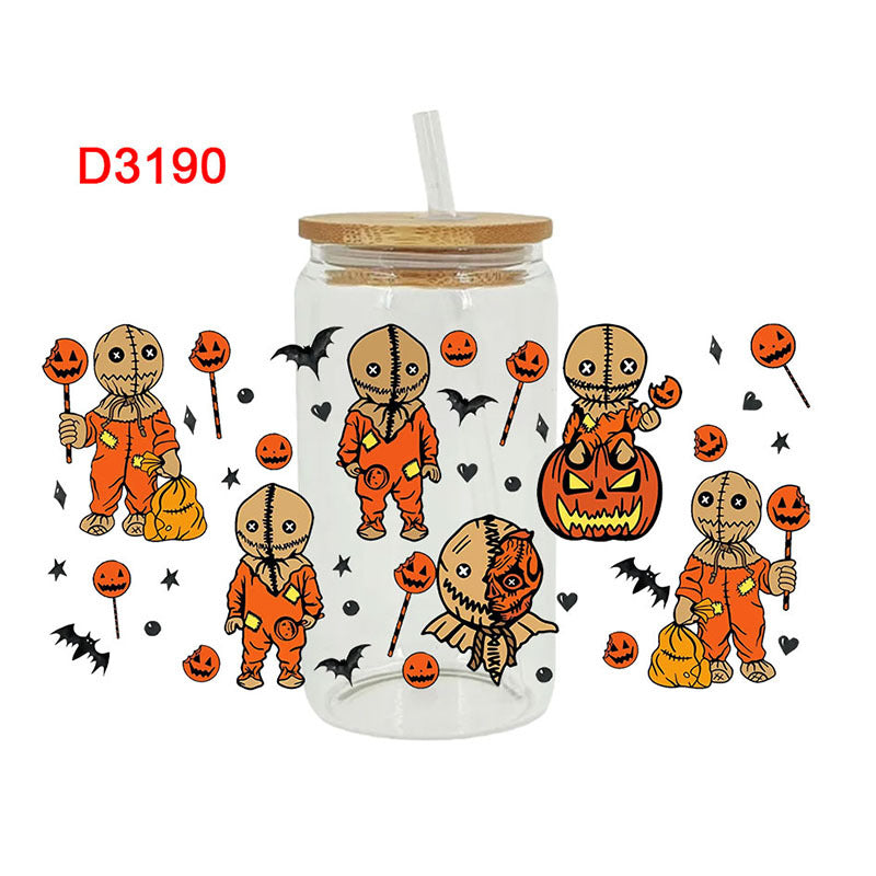 Wholesale Skeleton Ghost Halloween 16oz Cup UV DTF Wraps