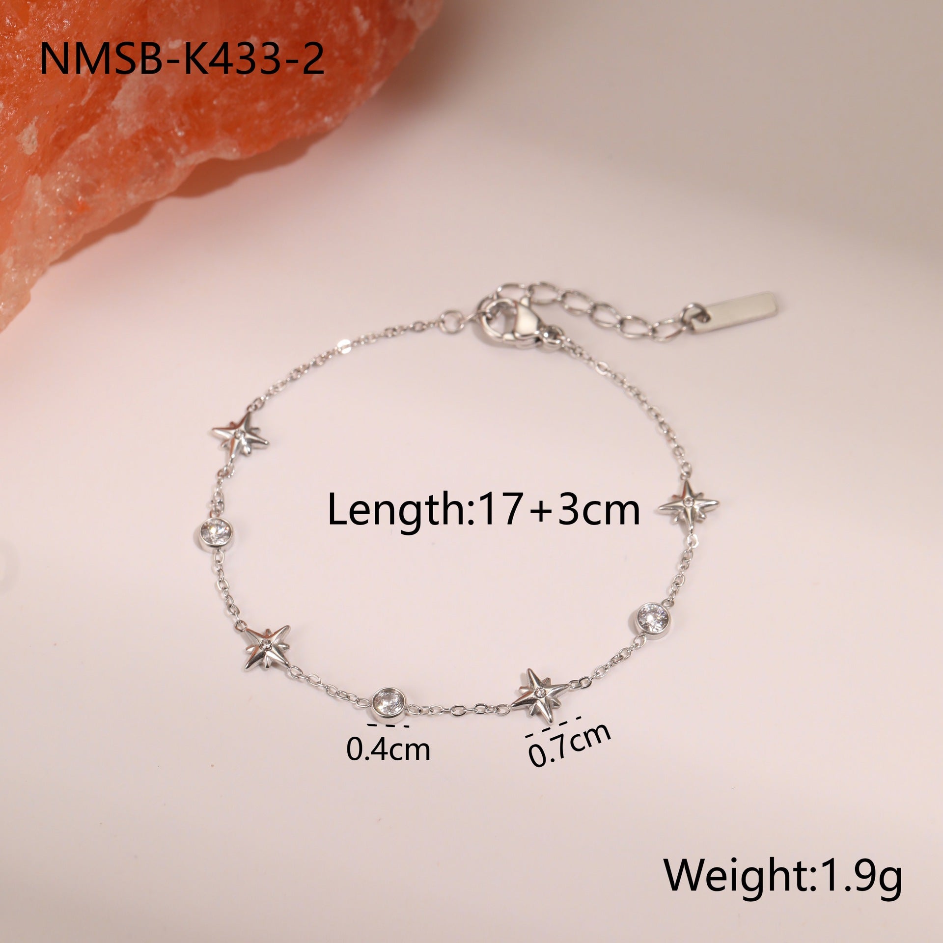 Wholesale Stainless Steel Bracelet Star-Shaped Pendant Exquisite Light Luxury