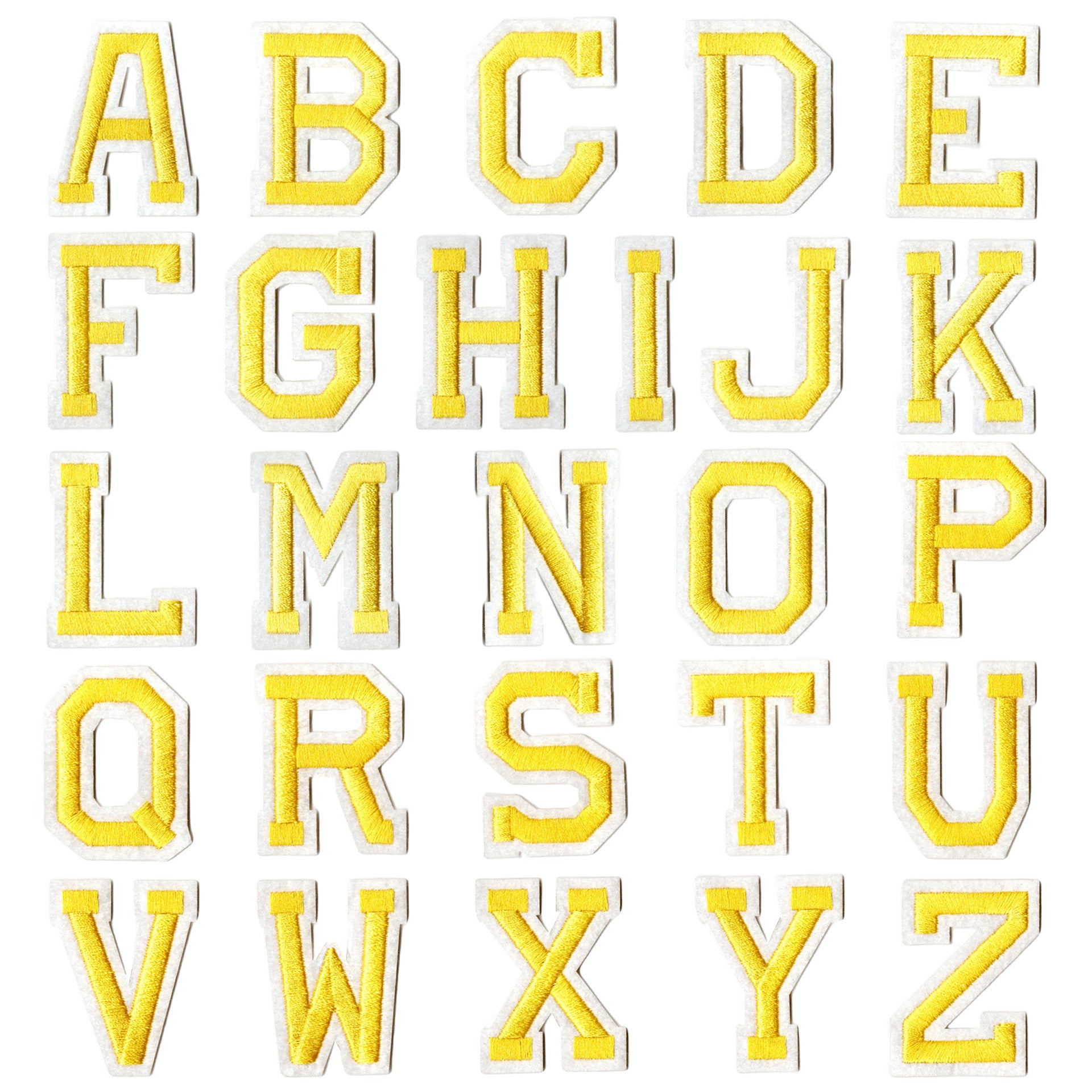 Wholesale Fabric Embroidered Alphabet Patches 26 Gold Letters Set For DIY Clothing Towel Decorative Gift