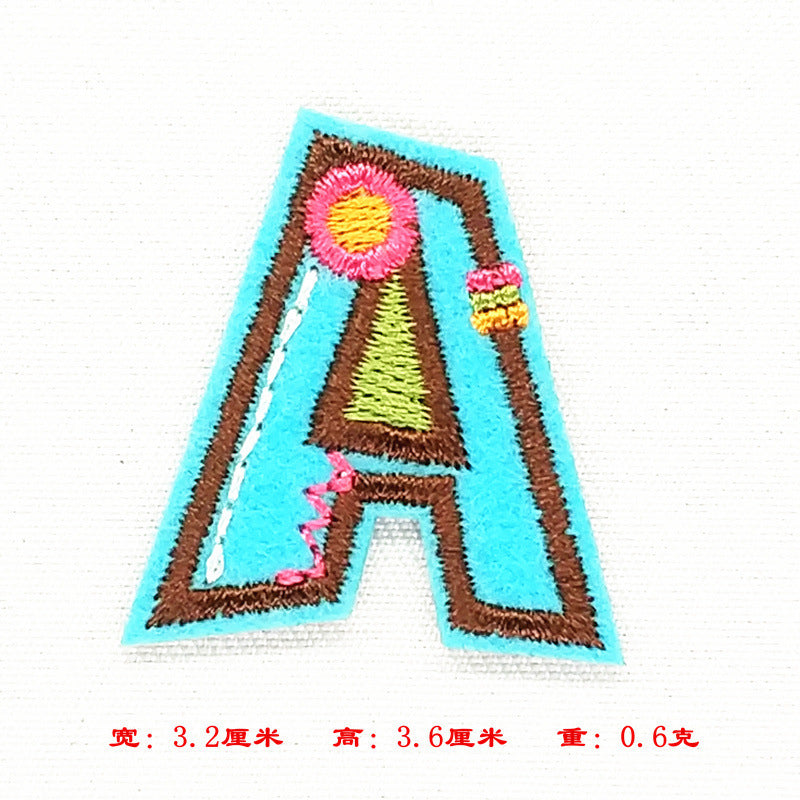 Wholesale Colorful English letter embroidery DIY Patches
