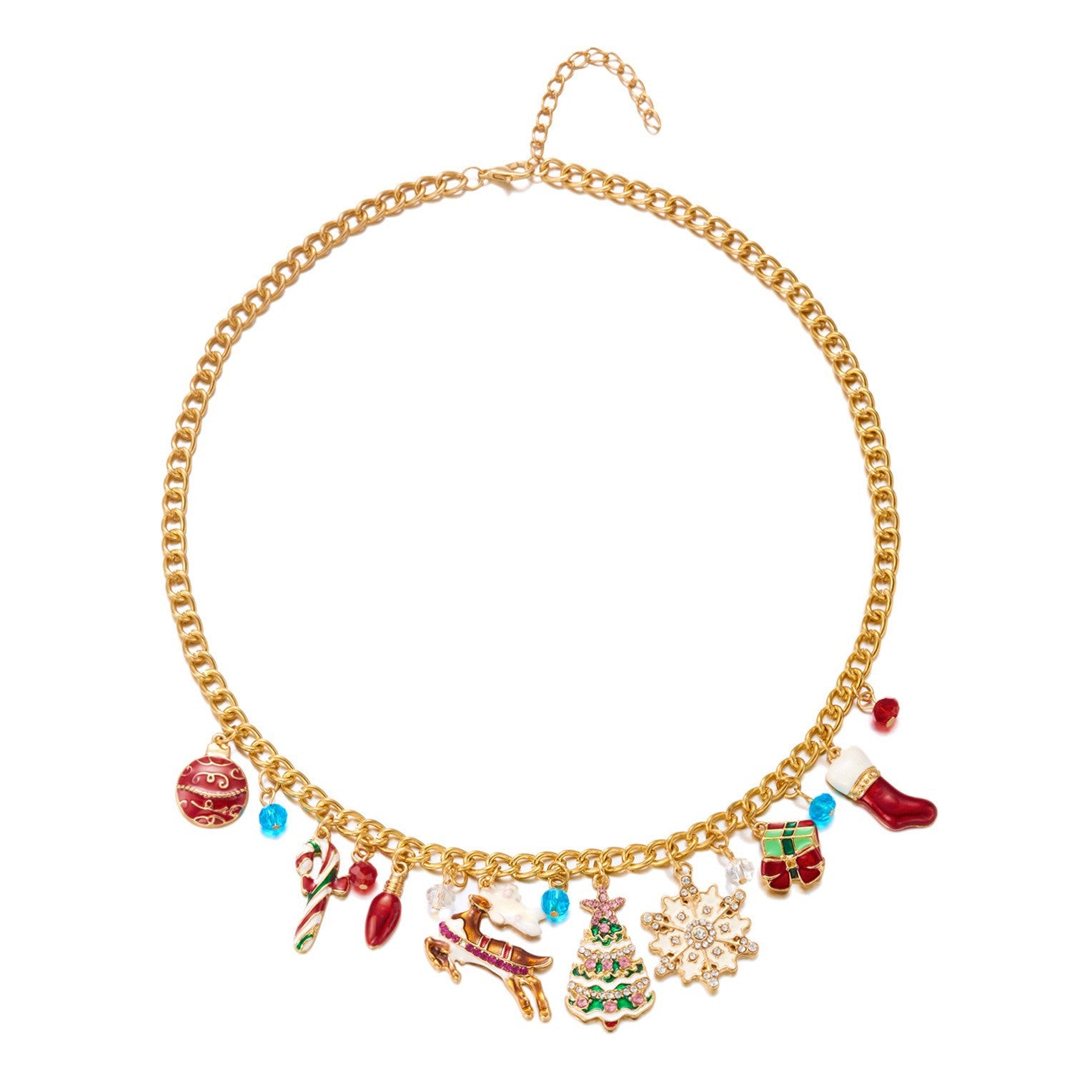 Wholesale Snowflake Reindeer Snowman Christmas Tree Necklace