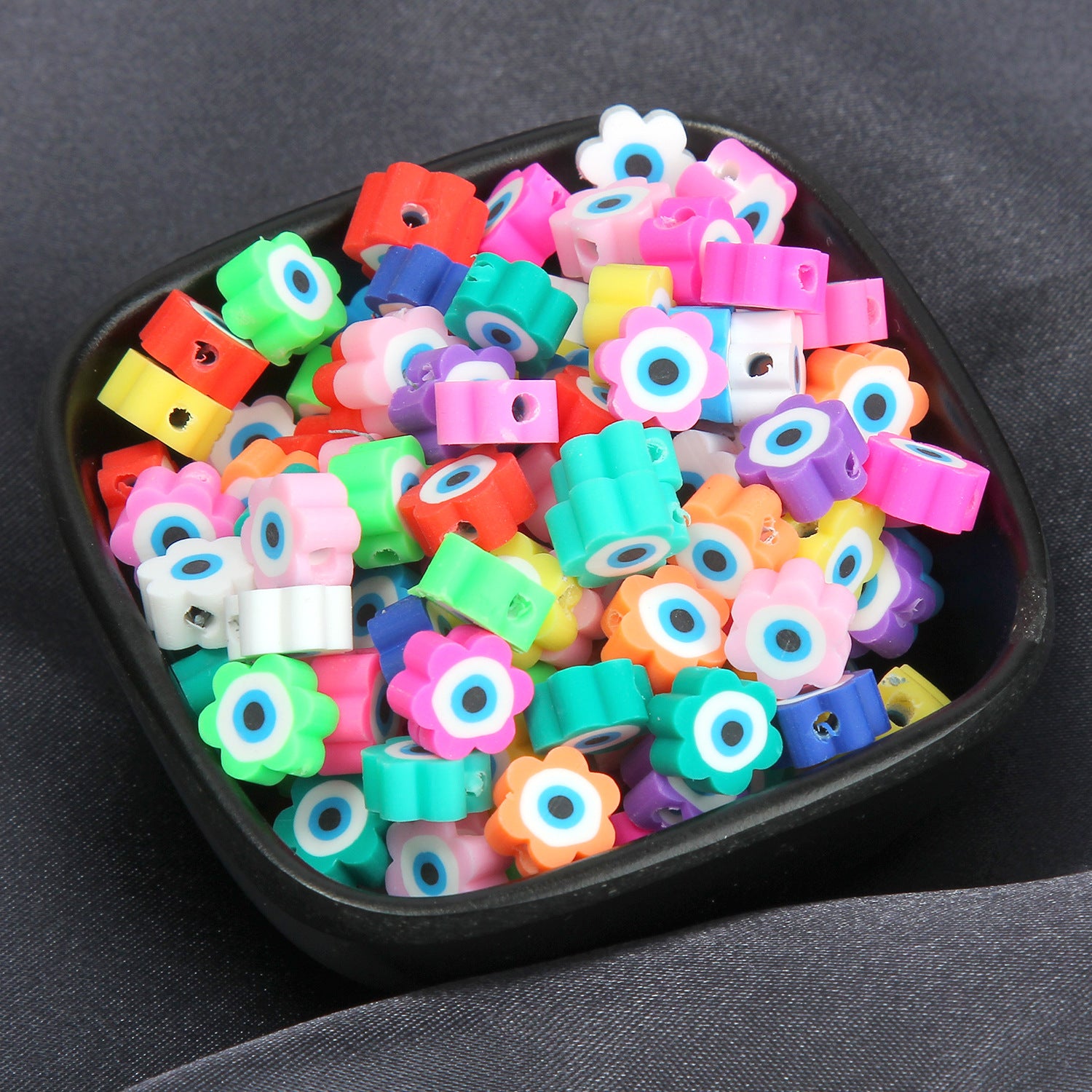 100pcs al por mayor/paquete de cerámica suave pluma flor de lámpara boads