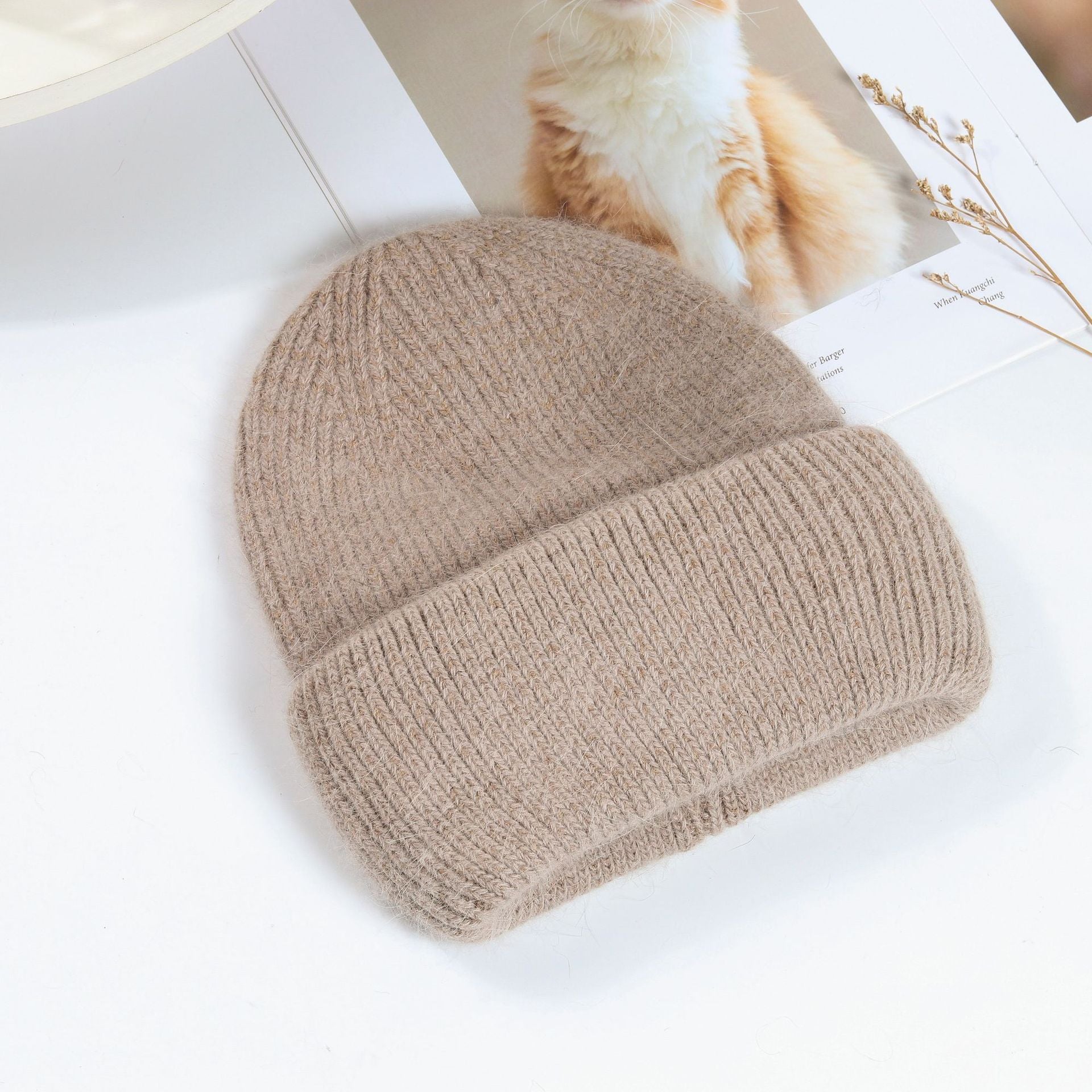 Wholesale Winter Rabbit Fur Knitted Warm Beanie