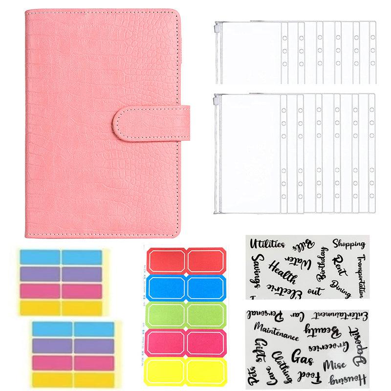 Wholesale Macaron Loose Leaf PU Cash Budget Notebook