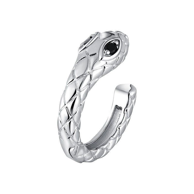 Wholesale Snake-shaped ear clip New style diamond-embedded personality trendy cool style girl simple personality earrings snake ear clip couple ear clip