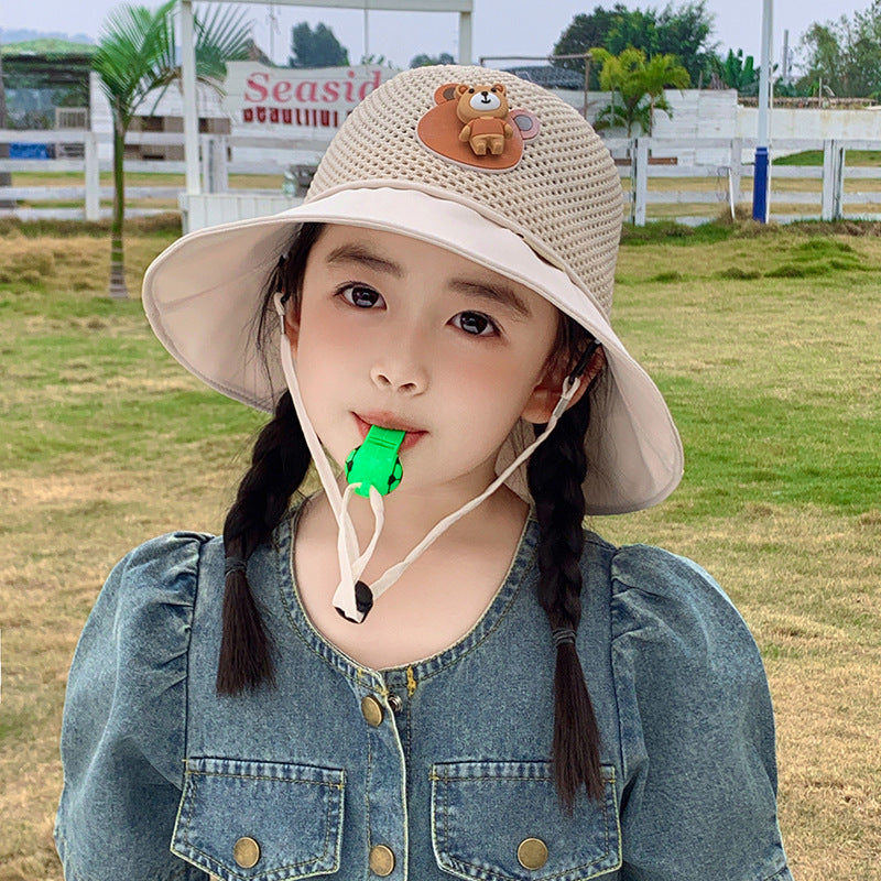 Wholesale Children's Sun Protection Wide Brim Bucket Hat