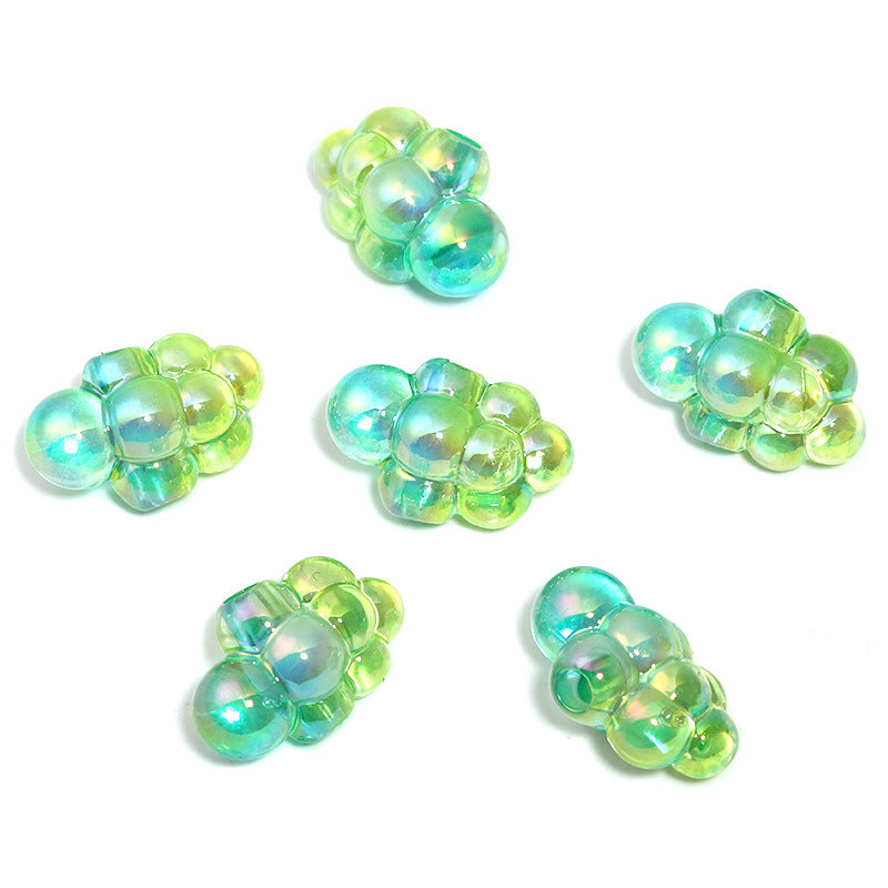Wholesale 100pcs Acrylic gradient color cloud vertical hole beads