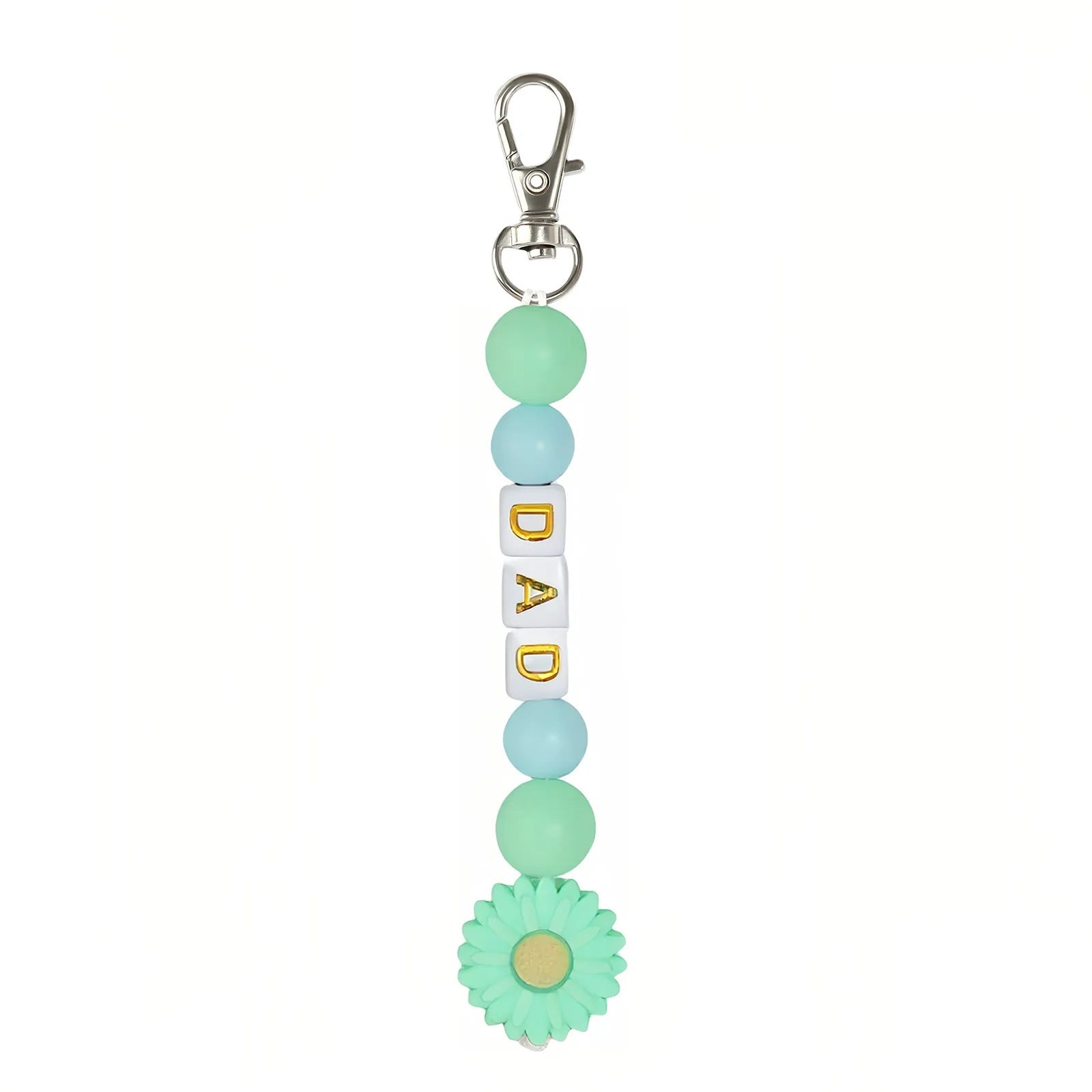 Wholesale Letter Bead Keychain Silicone  Pendant Keychain