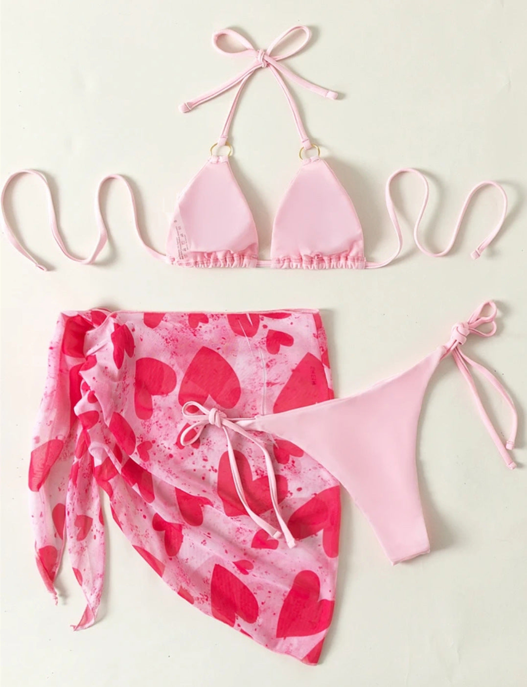 Wholesale Pink Bikini Three Piece Set Swimwear