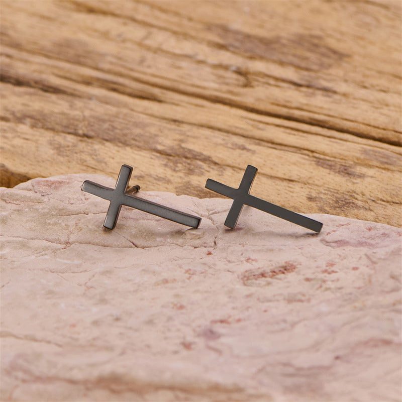 Wholesale Extended cross stainless steel earrings